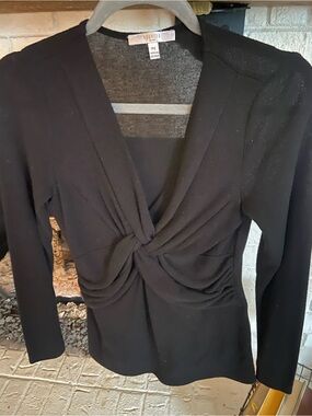 Black Twist-Front Pullover Petite small